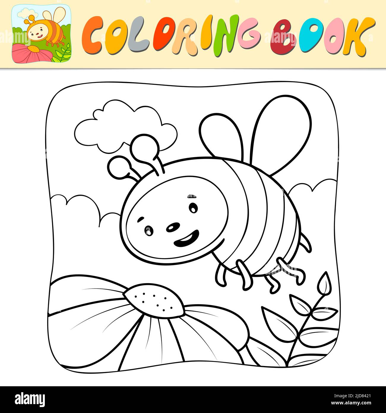 Preschool bee coloring pages hi