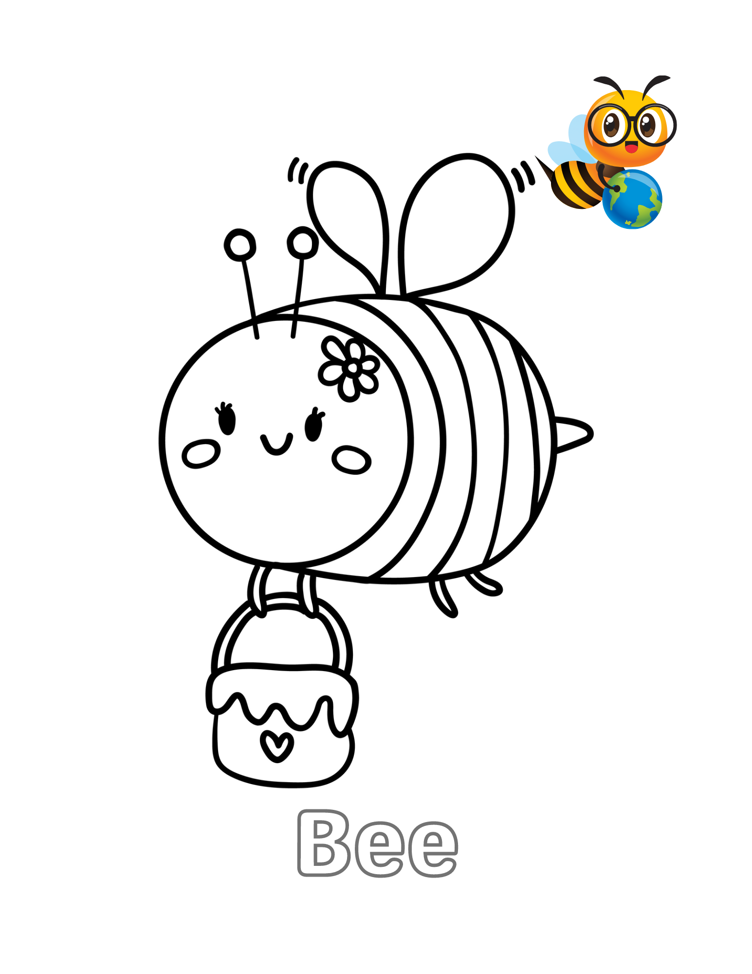 Ââcoloring book bee honeyâfor kids