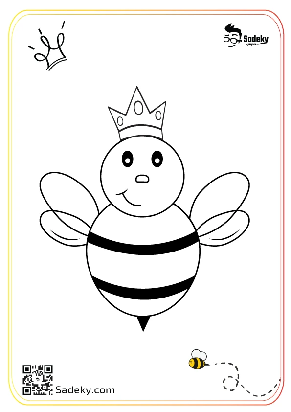 Free queen bee coloring pages cute bee coloring sheets