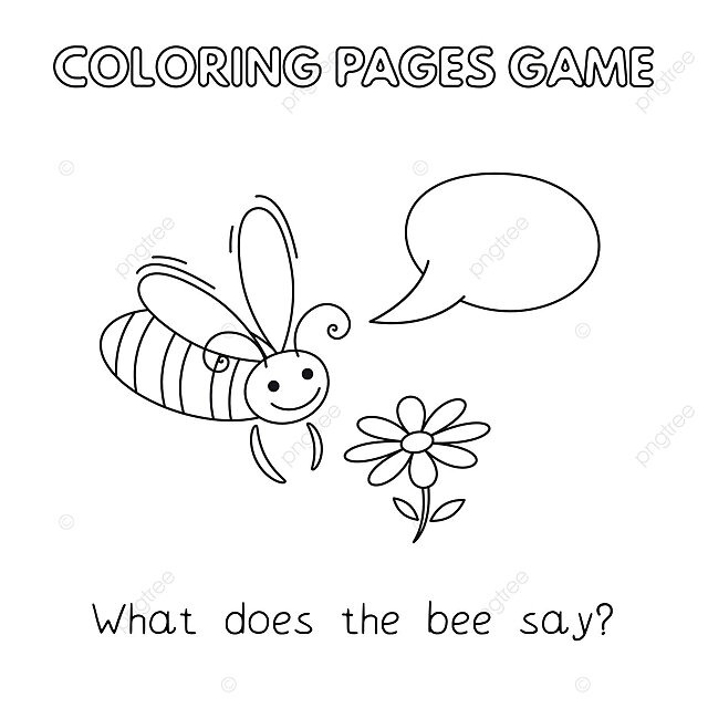 Cartoon bee coloring book small graphic preschool vector small graphic preschool png and vector with transparent background for free download