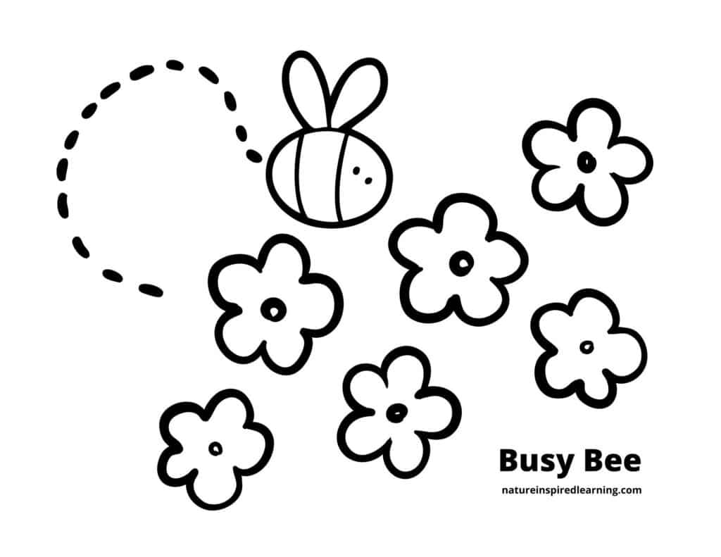 Busy bee coloring pages for kids