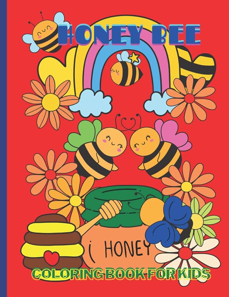 Honey bee coloring book for kids easy large giant simple picture coloring books for toddlers kids ages