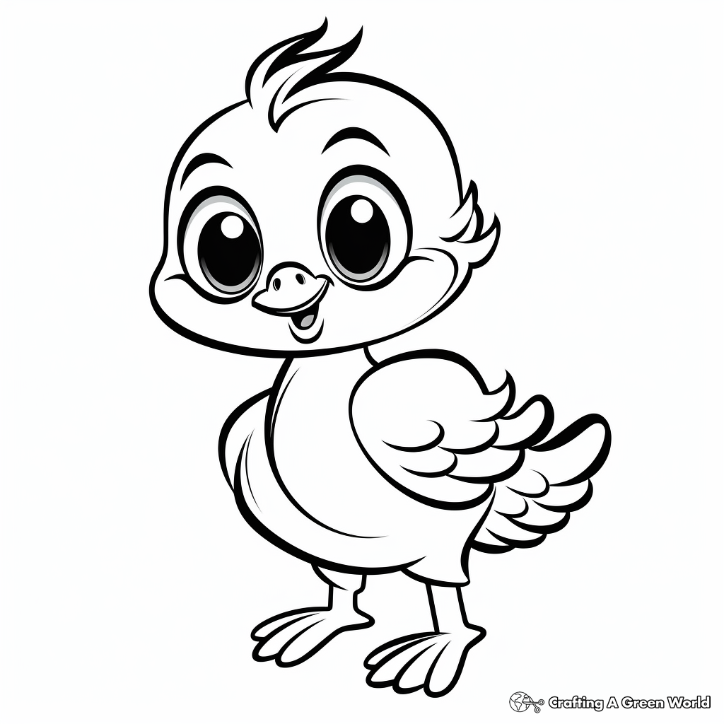 Cartoon bird coloring pages