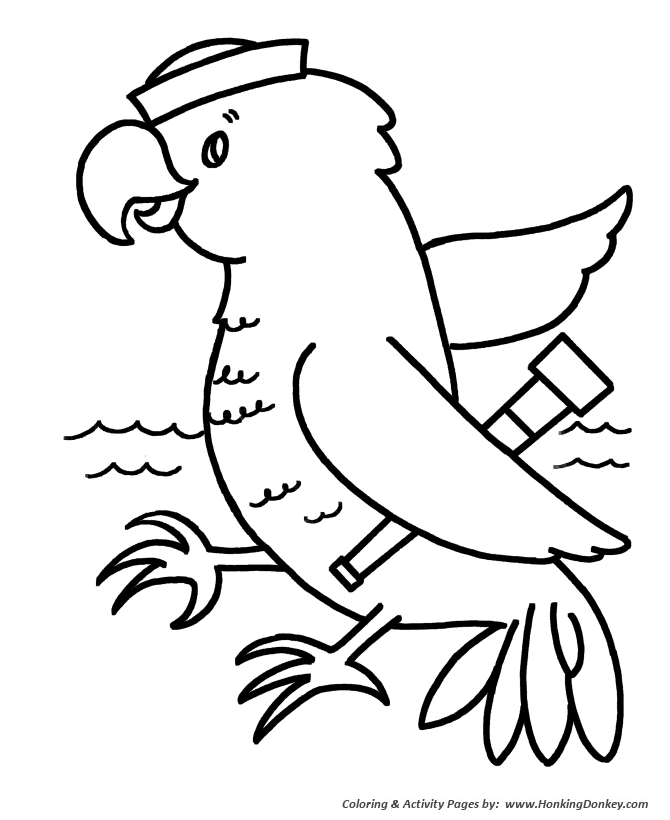 Simple shapes coloring pages free printable simple shapes parrot sailor bird coloring activity pages for pre