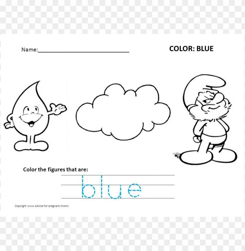 Blue color pages preschool coloring png transparent with clear background id