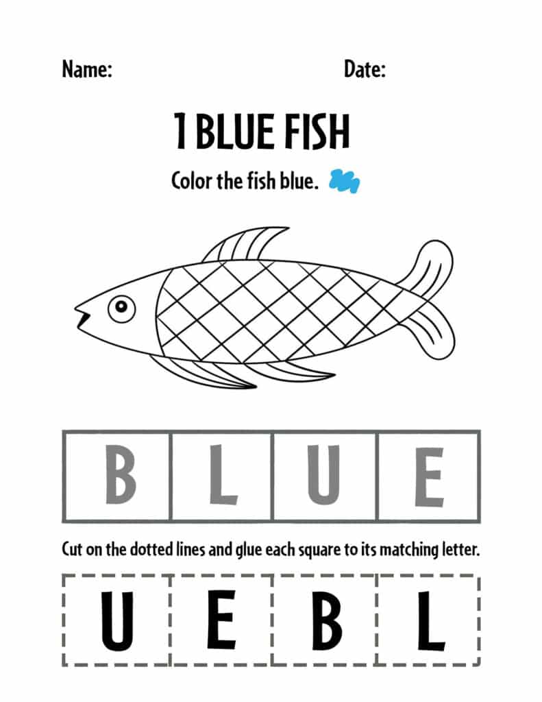 Blue color activities and worksheets for preschool â the hollydog blog