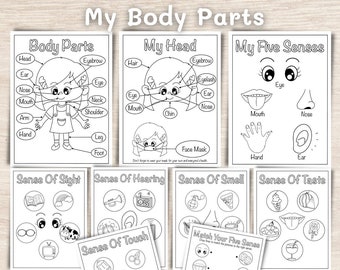 Body parts girlsmatching activity printable toddler busy book pages learning binder homeschool educational worksheet learning activity download now