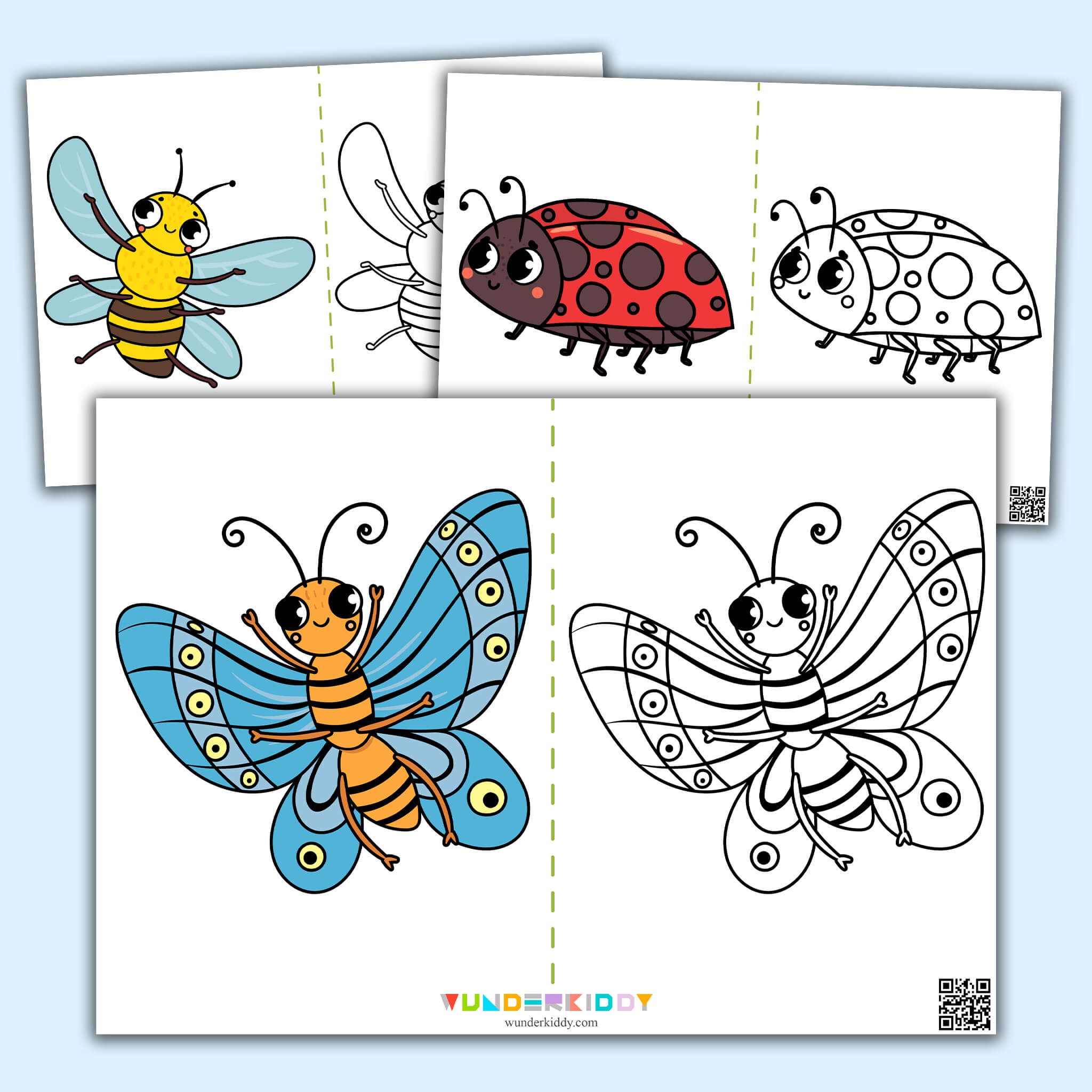 Printable coloring pages bug and insect for kids pdf