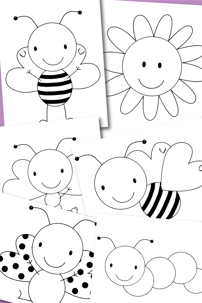 Adorably simple spring bug coloring pages for kids kids activities blog