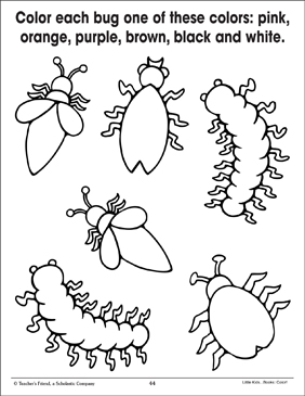 Bugs coloring to show quantity printable skills sheets coloring pages