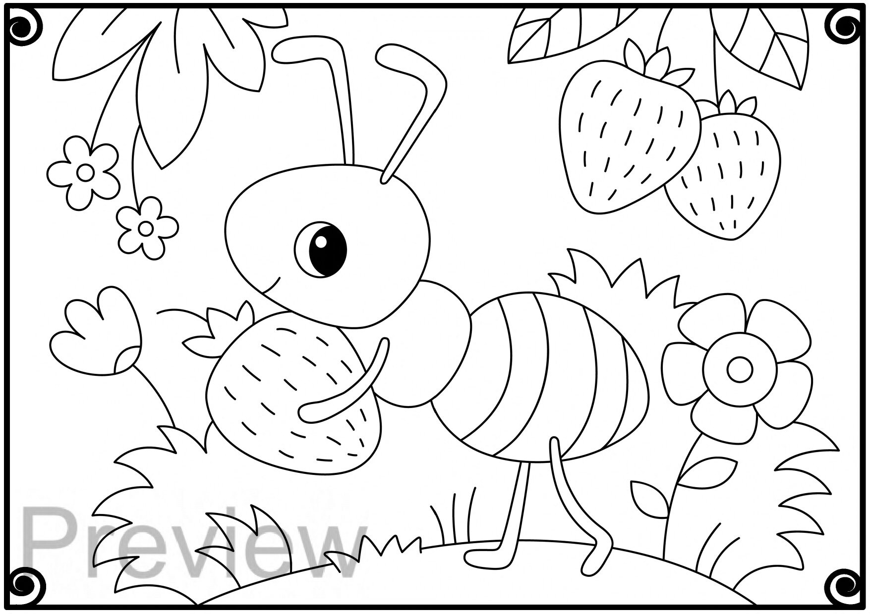 Bugs coloring pages insects printable coloring sheets spring activities for kids pdf instant download