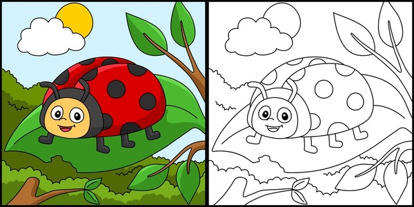 Bug coloring pages royalty