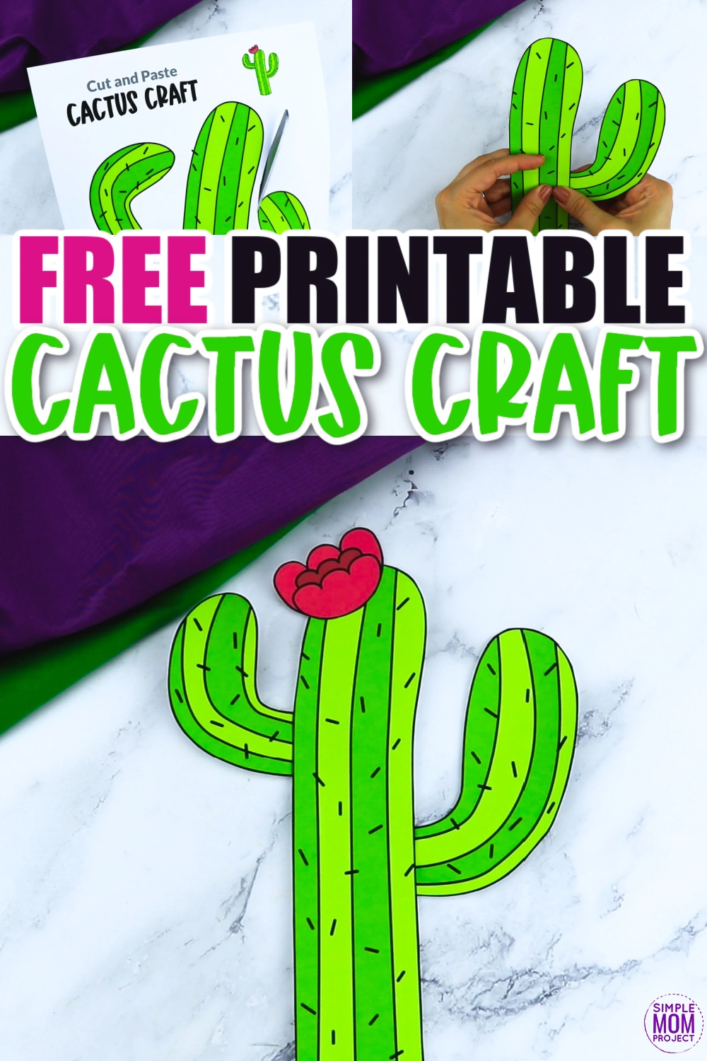 Free printable cactus craft template â simple mom project