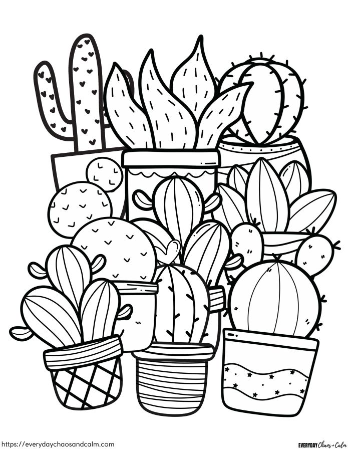 Free cactus coloring pages for kids cute coloring pages cool coloring pages coloring pages