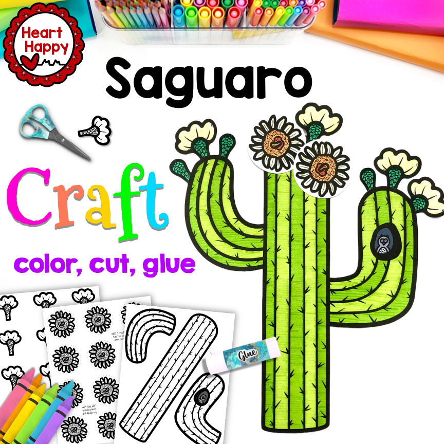 Cactus craft saguaro cactus desert craft arizona state symbols made by teachers