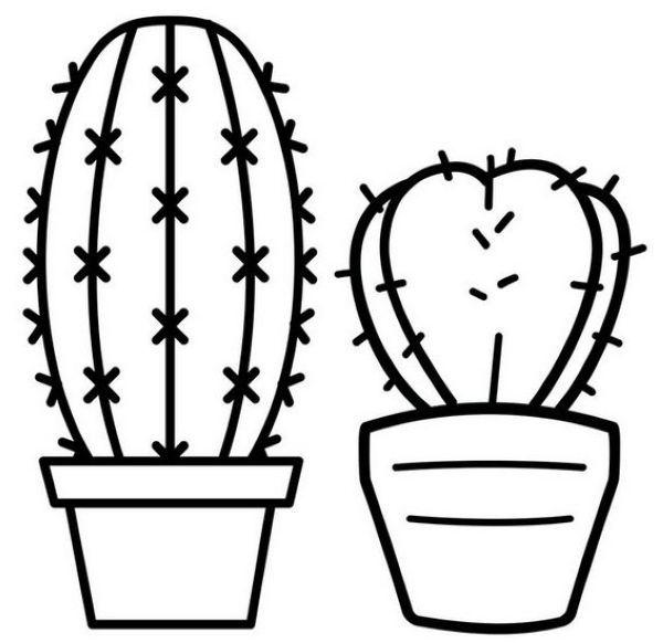 Simple cactus coloring page for kids flower coloring pages free coloring pages coloring pages for kids