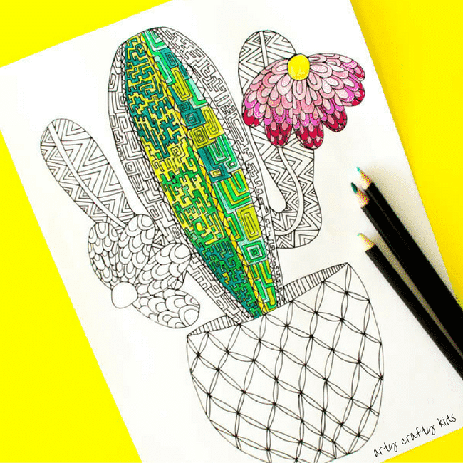 Cactus coloring page