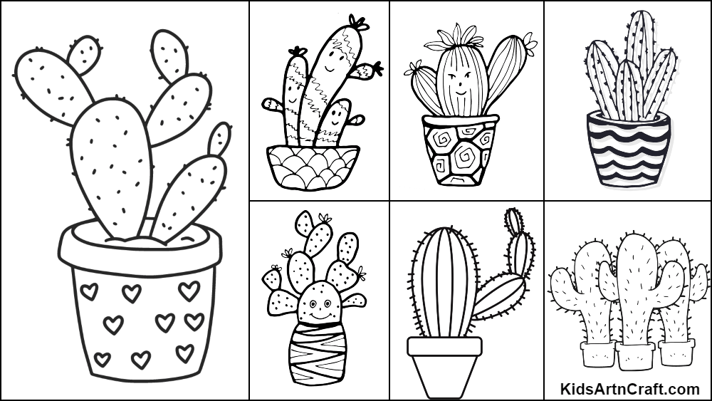 Cactus day coloring pages for kids â free printables