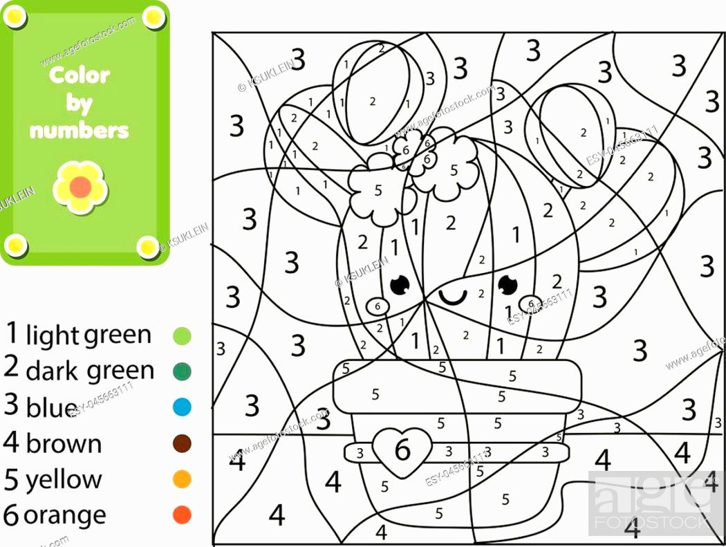 Children educational game coloring page with cactus plant stock vector vector and low budget royalty free image pic esy