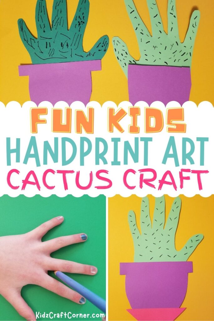 Easy cactus handprint craft for kids