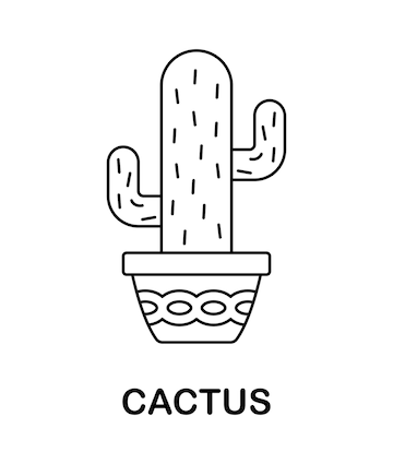 Premium vector coloring page with cactus for kids