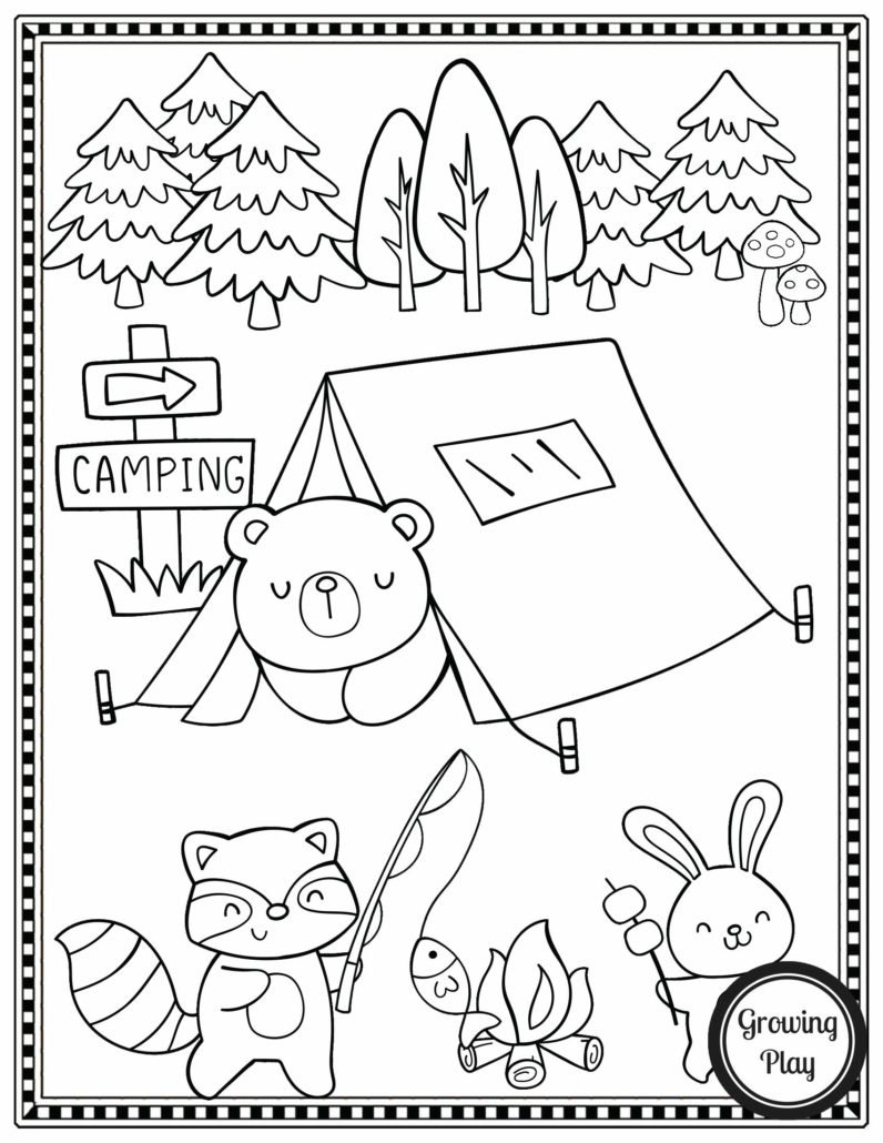 Free camping coloring pages