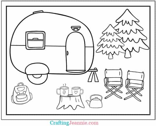 Camping coloring pages free printable