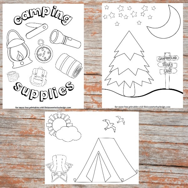 Camping color pages