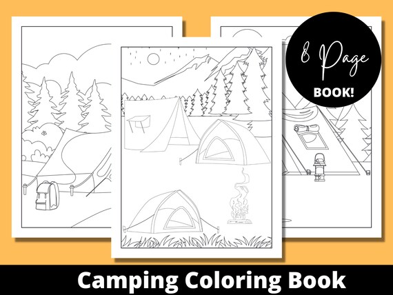 Camping coloring book adult coloring book camping gifts custom coloring book gift for camping lover