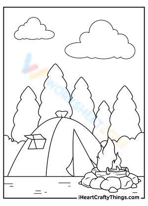 Free collection of camping coloring pages for kids