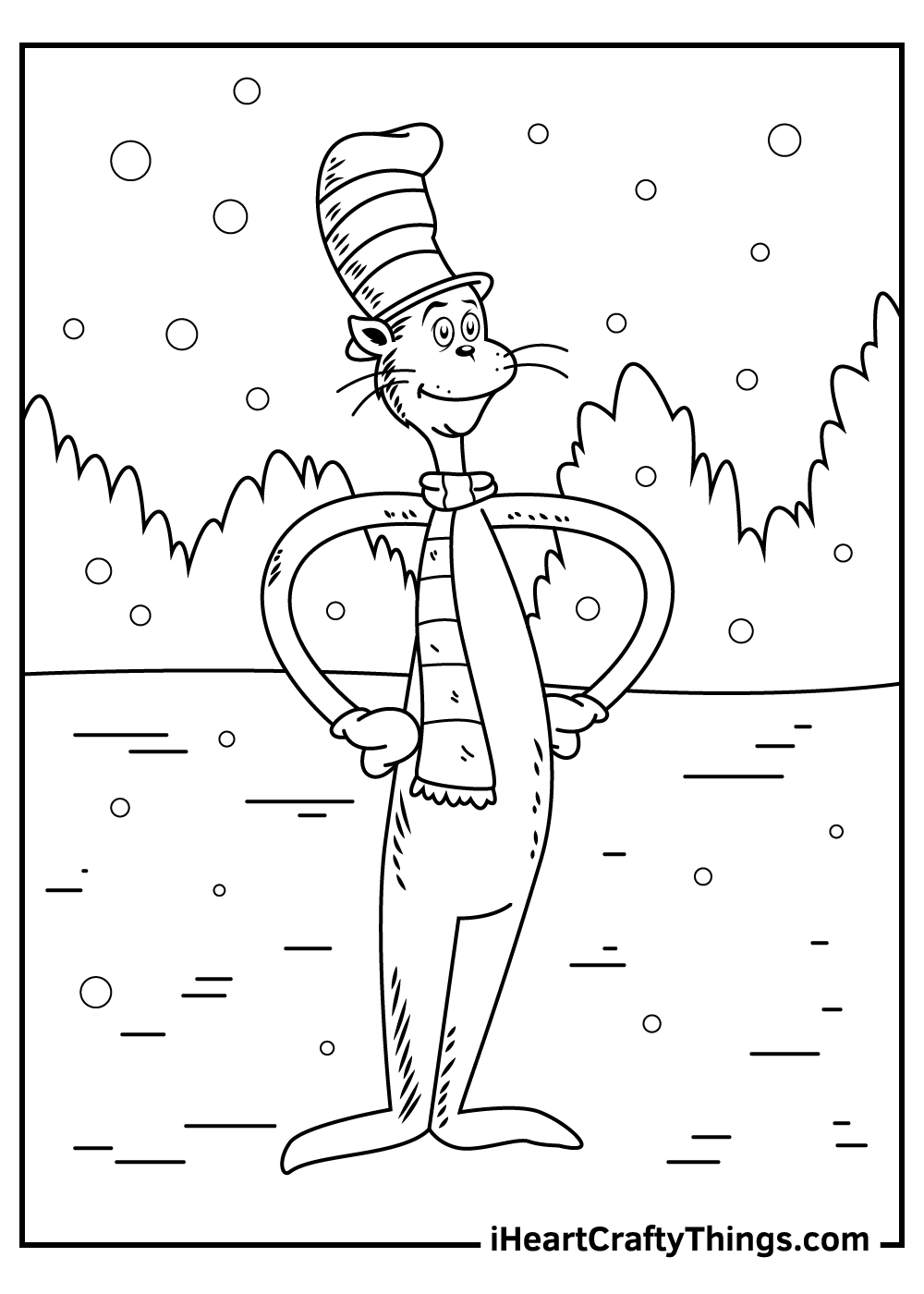 Cat in the hat coloring pages free printables