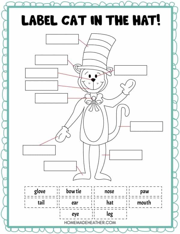 Free dr seuss cat in the hat printables homemade heather