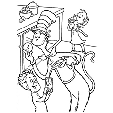 Top free printable cat in the hat coloring pages online