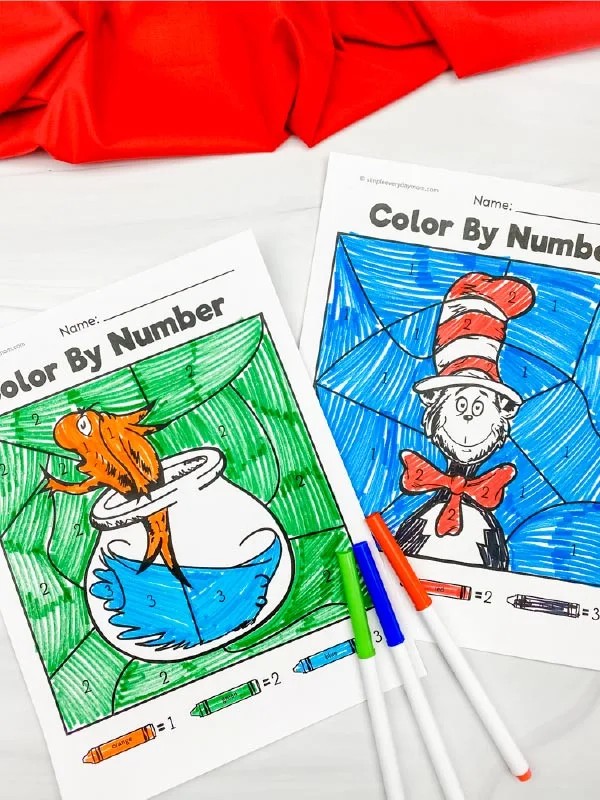 Free printable dr seuss color by number printables