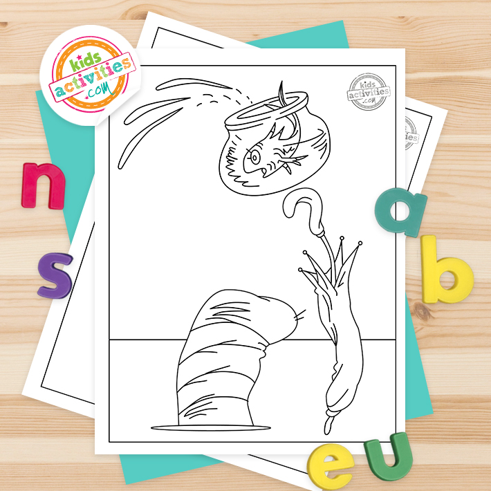 Fun free printable cat in the hat coloring pages kids activities blog
