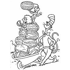 Top free printable cat in the hat coloring pages online