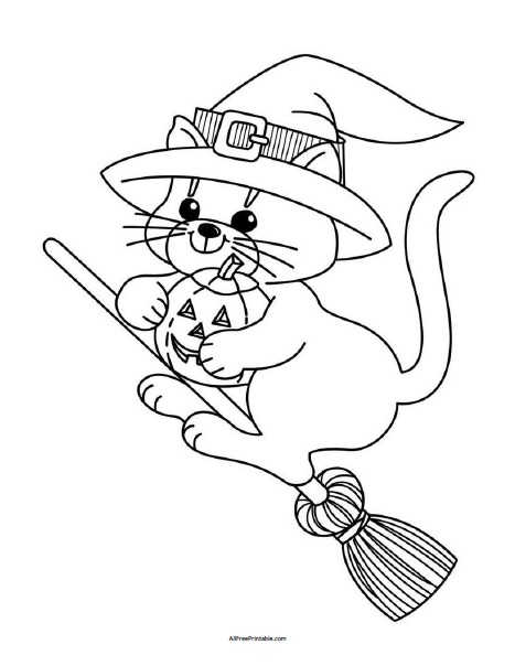 Halloween cat coloring page â free printable