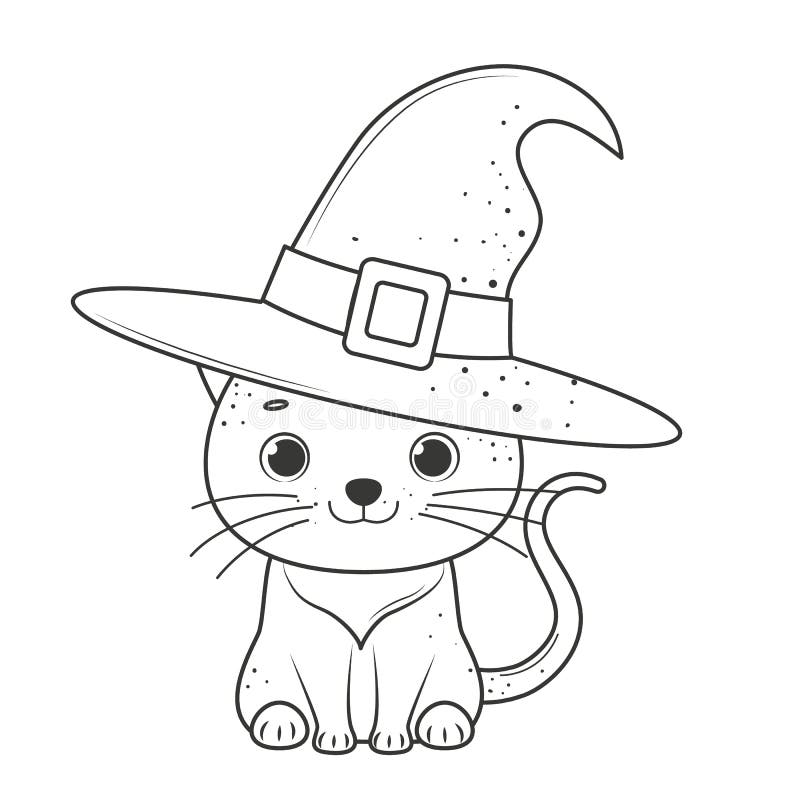 Cat halloween coloring page stock illustrations â cat halloween coloring page stock illustrations vectors clipart