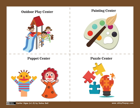 Center signs for classroom templates free printable papercraft templates