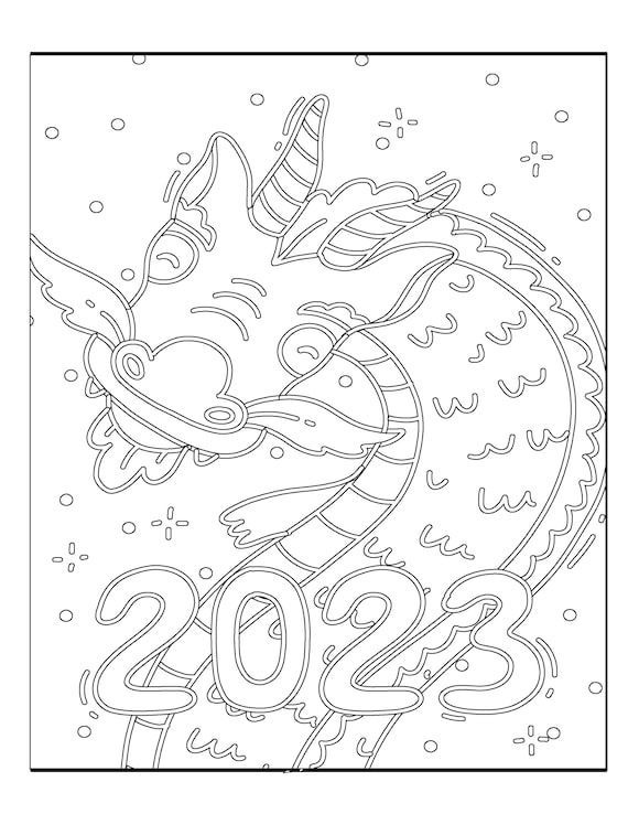 Chinese new year kids coloring pages kids printable book digital download not a physical product