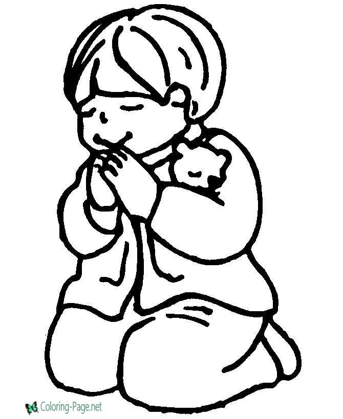 Prayer christian coloring pages