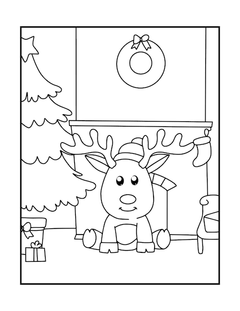 Premium vector christmas coloring pages for preschoolers and toddlers