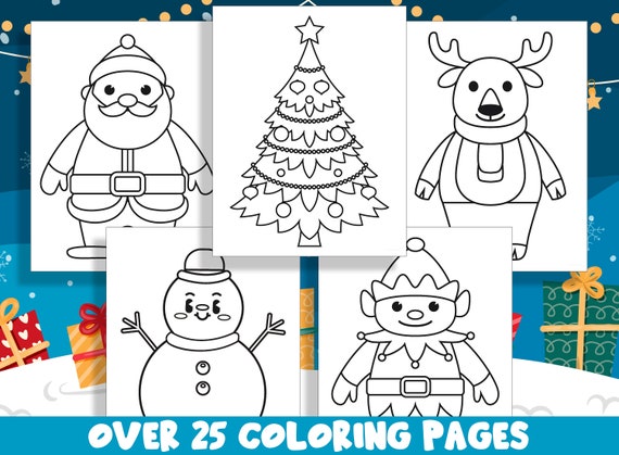 Simple christmas coloring book printable christmas coloring pages for preschool kindergarten elementary school children to print color download now