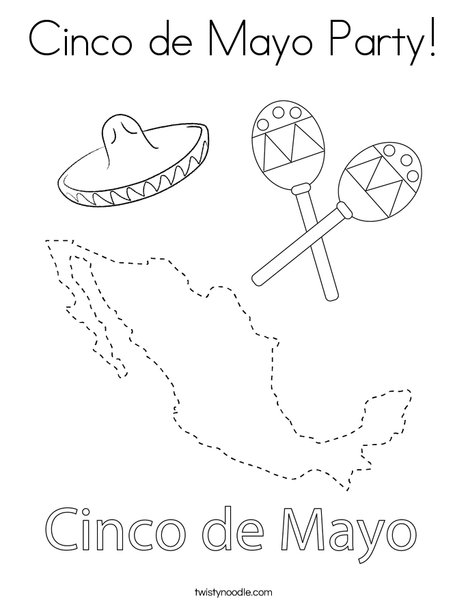 Cinco de mayo party coloring page