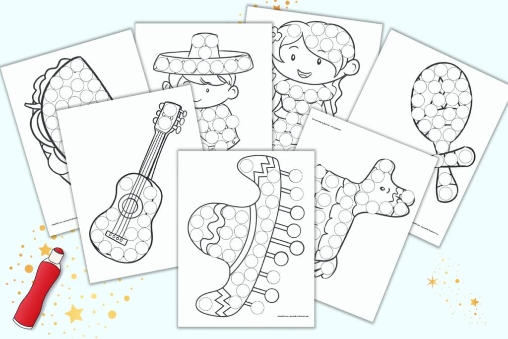 Free printable cinco de mayo dab a dot pages