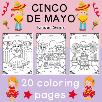 Cinco de mayo coloring pages fiesta time preschool kindergarten