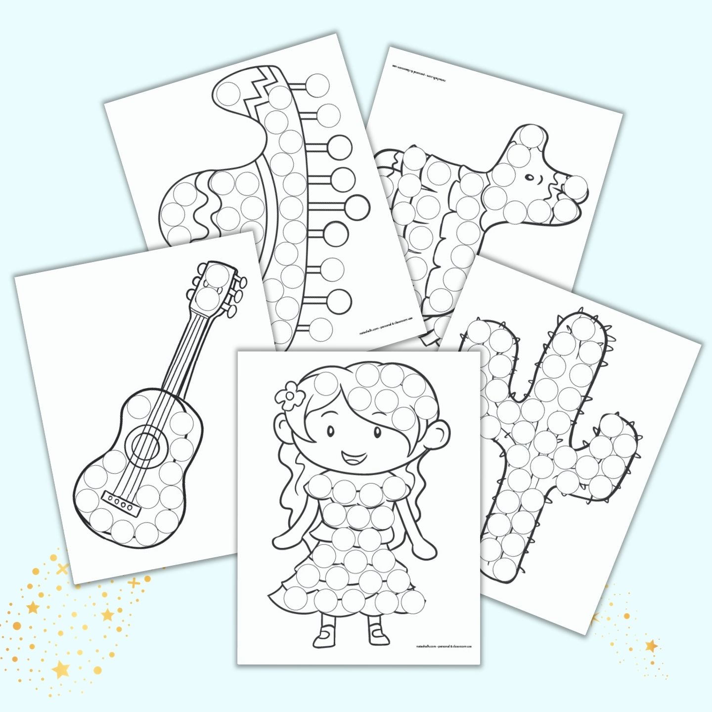 Free printable cinco de mayo dab a dot pages