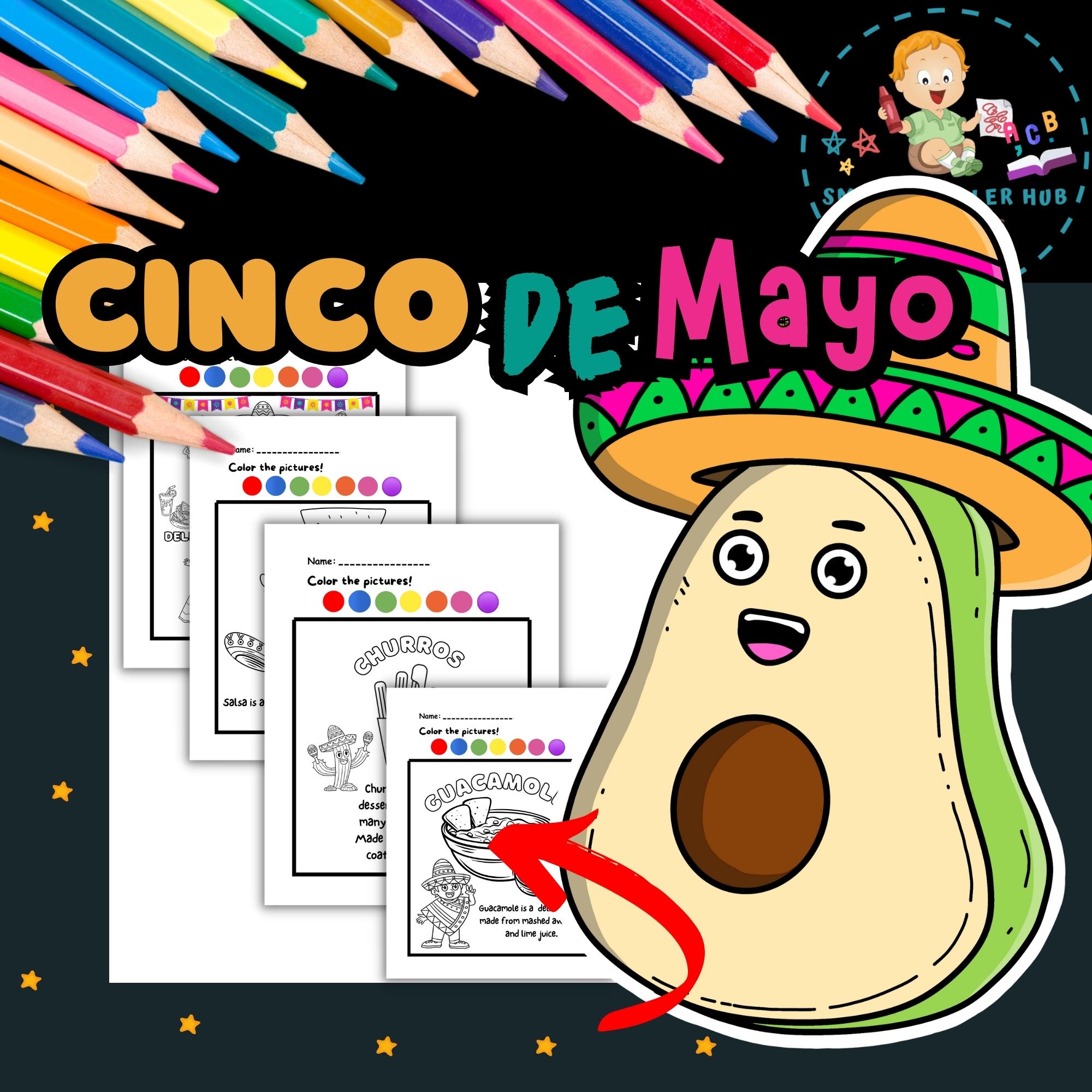 Delicious cinco de mayo a mexican food fiesta coloring pages made by teachers