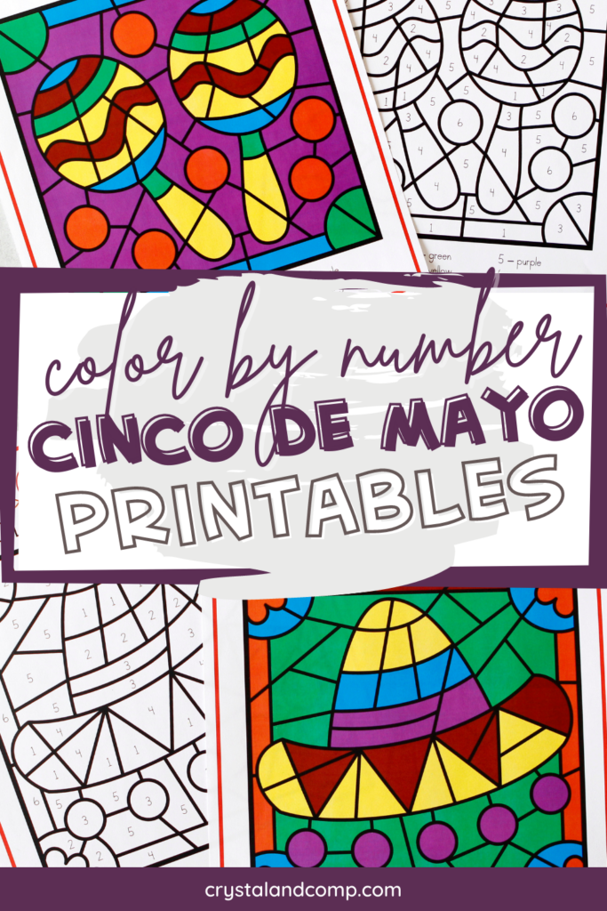 Cinco de mayo color by number printables