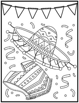 Cinco de mayo coloring pages hispanic heritage month coloring sheets by qetsy